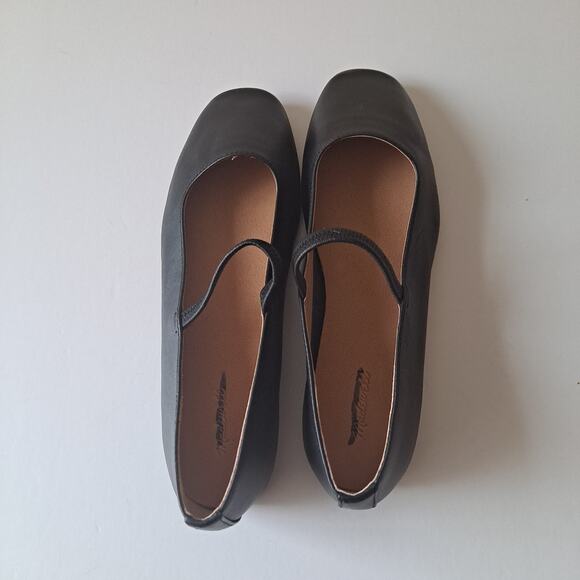 NWOB Madewell Greta Leather Mary Jane Ballet Flat Shoes Black Women's Size 8.5M - Picture 8 of 15